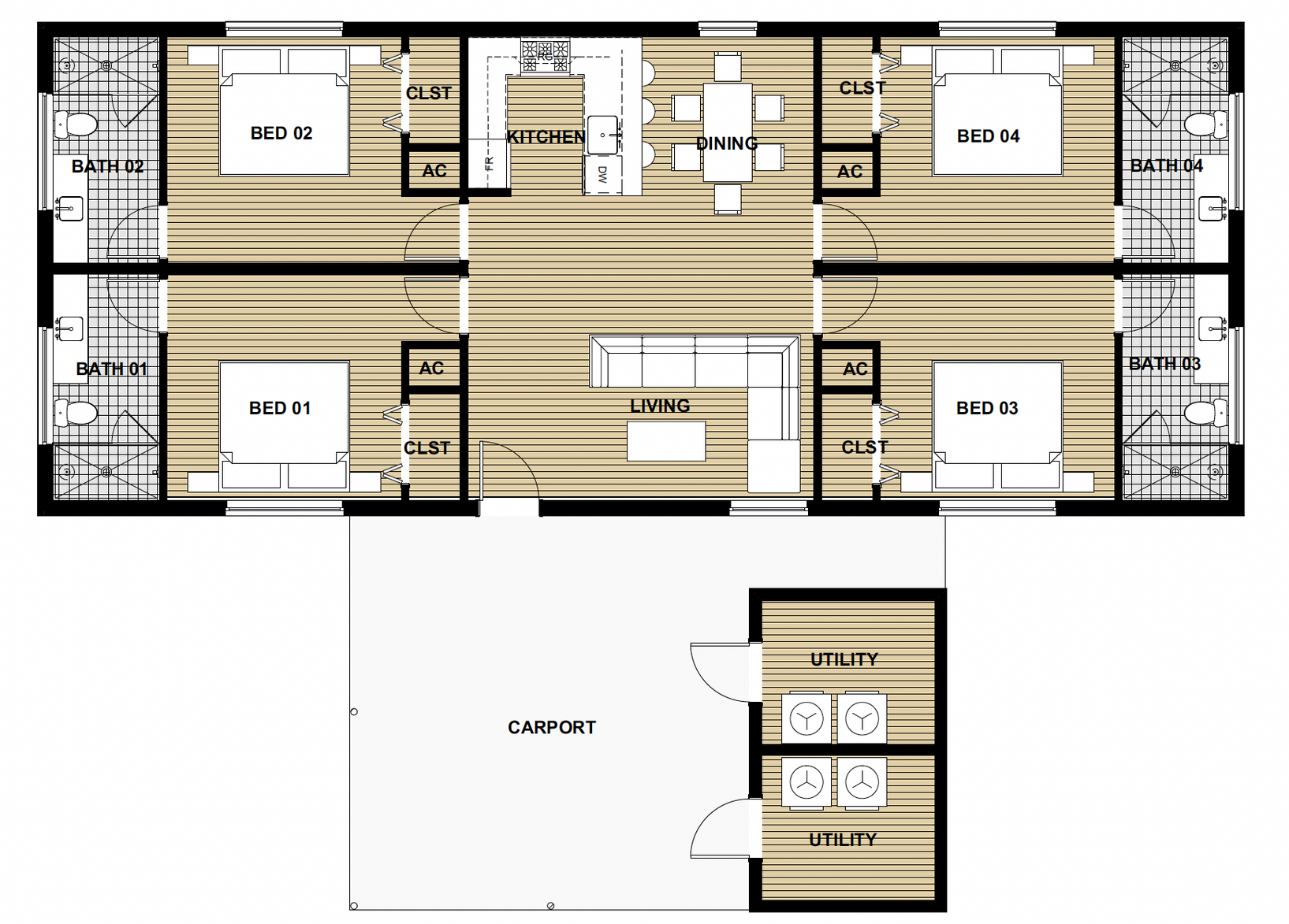 611 Bungalow floor plan